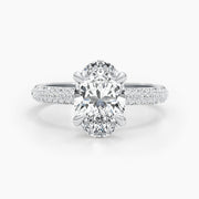 2.81ct Oval E- VS Pave Diamond Engagement Ring