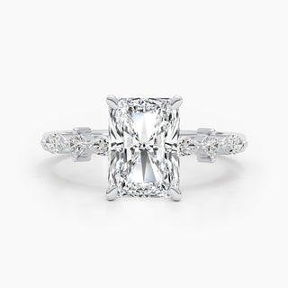 4ct Radiant G- VS Dainty Diamond Engagement Ring