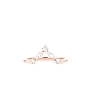 0.19 Marquise & Curved Moissanite Wedding Band