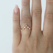 0.19 Marquise & Curved Moissanite Wedding Band