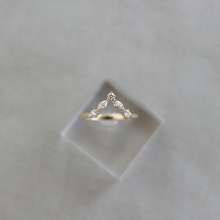 0.19 Marquise & Curved Moissanite Wedding Band