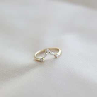 0.19 Marquise & Curved Moissanite Wedding Band