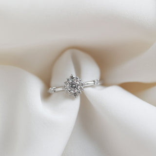 0.25 CT Round Cut Halo Moissanite Engagement Ring - Barbara Maison 