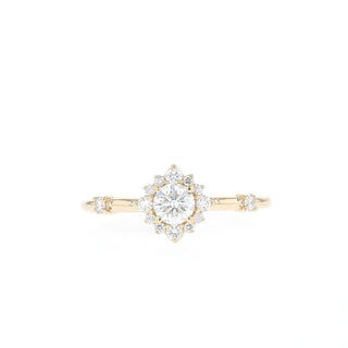 0.25 CT Round Cut Halo Moissanite Engagement Ring - Barbara Maison 