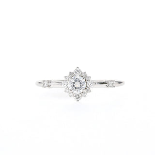 0.25 CT Round Cut Halo Moissanite Engagement Ring - Barbara Maison 