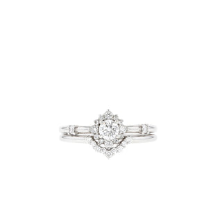 0.22 Halo Moissanite Bridal Ring Set