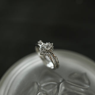 0.22 Halo Moissanite Bridal Ring Set