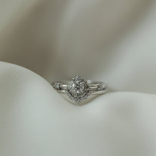 0.22 Halo Moissanite Bridal Ring Set