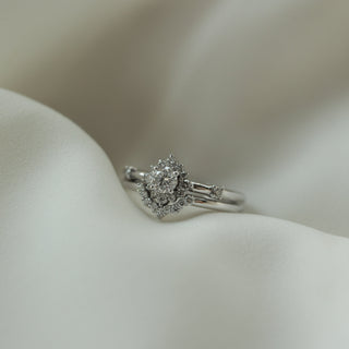 0.22 Halo Moissanite Bridal Ring Set