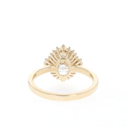 0.84 CT-1.33 CT Oval Cut Cluster Halo Moissanite Engagement Ring - Barbara Maison 