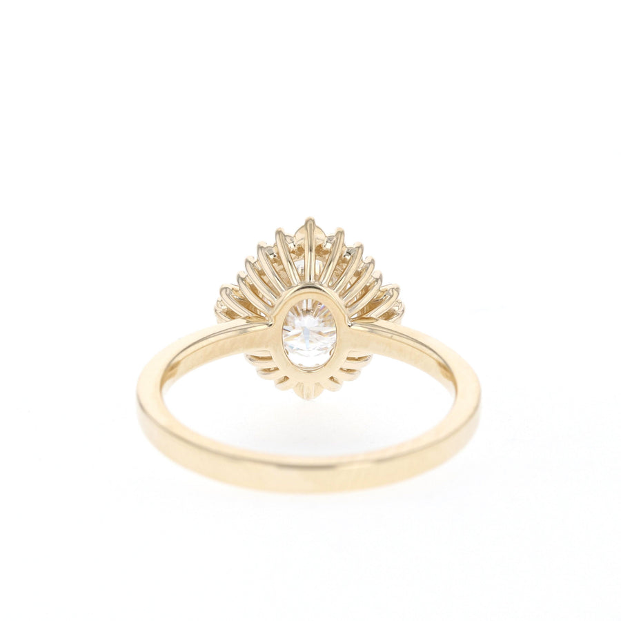 0.84 CT-1.33 CT Oval Cut Cluster Halo Moissanite Engagement Ring - Barbara Maison 