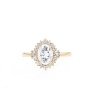 0.84 CT-1.33 CT Oval Cut Cluster Halo Moissanite Engagement Ring - Barbara Maison 