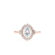 0.84 CT-1.33 CT Oval Cut Cluster Halo Moissanite Engagement Ring - Barbara Maison 