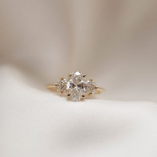 1.41 CT Oval Cut Cluster Moissanite Engagement Ring - Barbara Maison 