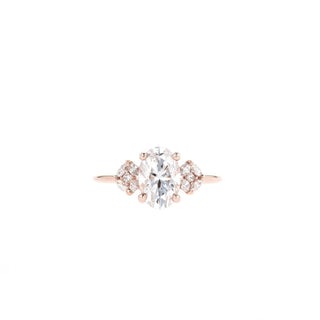 1.41 CT Oval Cut Cluster Moissanite Engagement Ring - Barbara Maison 