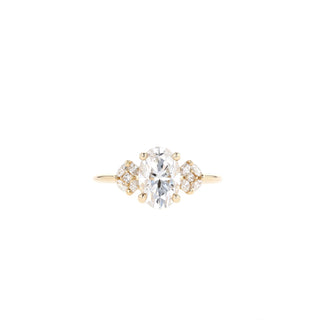 1.41 CT Oval Cut Cluster Moissanite Engagement Ring - Barbara Maison 