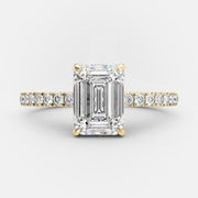 1.60 CT Emerald Pave Setting Moissanite Engagement Ring - Barbara Maison 