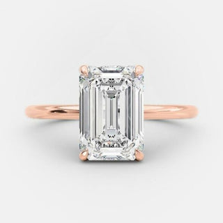 1.6 CT Emerald Cut Solitaire Style Moissanite Engagement Ring - Barbara Maison 