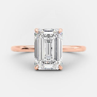 2.0 CT Emerald Cut Solitaire Style Moissanite Engagement Ring - Barbara Maison 