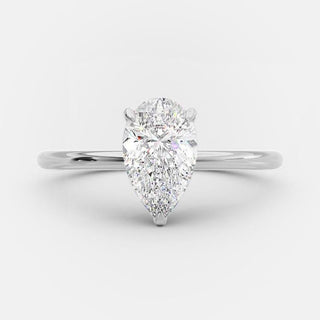 2.5 CT Pear Cut Solitaire Style Moissanite Engagement Ring - Barbara Maison 