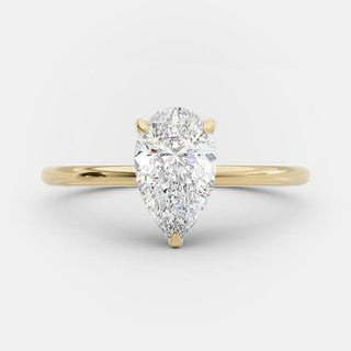 2.5 CT Pear Cut Solitaire Style Moissanite Engagement Ring - Barbara Maison 