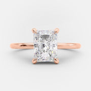 2.43 CT Radiant Cut Solitaire Style Moissanite Engagement Ring - Barbara Maison 