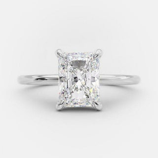 2.1 CT Radiant Cut Solitaire Style Moissanite Engagement Ring - Barbara Maison 