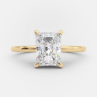 2.43 CT Radiant Cut Solitaire Style Moissanite Engagement Ring - Barbara Maison 