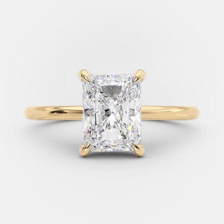 2.1 CT Radiant Cut Solitaire Style Moissanite Engagement Ring - Barbara Maison 