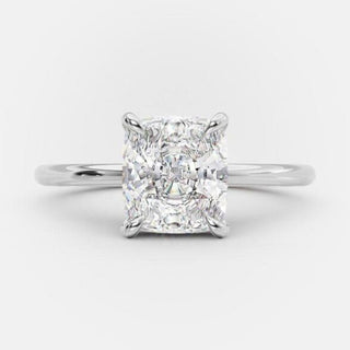 2.7 CT Cushion Solitaire Style Moissanite Engagement Ring - Barbara Maison 