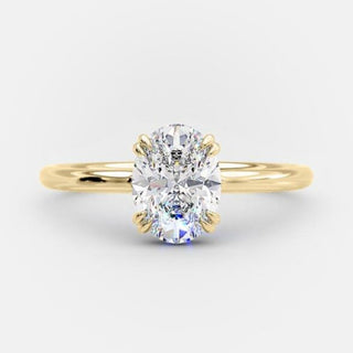 1.33 CT Oval Solitaire Hidden Halo Style Moissanite Engagement Ring - Barbara Maison 