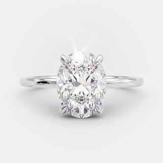 2.1 CT Oval Cut Solitaire Style Moissanite Engagement Ring - Barbara Maison 