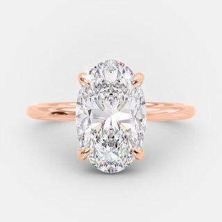 4.0 CT Oval Cut Solitaire Style Moissanite Engagement Ring - Barbara Maison 