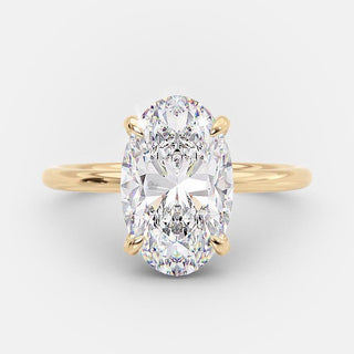 4.0 CT Oval Cut Solitaire Style Moissanite Engagement Ring - Barbara Maison 