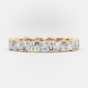 0.80 TCW Marquise and Round Cut Alternative Style Wedding Band - Barbara Maison 