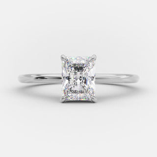 1.04 CT Radiant Hidden Halo Solitaire Moissanite Engagement Ring - Barbara Maison 