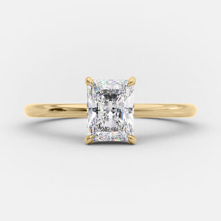 1.04 CT Radiant Hidden Halo Solitaire Moissanite Engagement Ring - Barbara Maison 