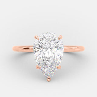 3.10 CT Pear Cut Solitaire Style Moissanite Engagement Ring - Barbara Maison 