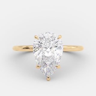 3.10 CT Pear Cut Solitaire Style Moissanite Engagement Ring - Barbara Maison 