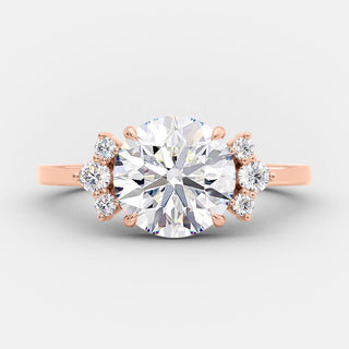 2.0 CT Round Cluster Style Moissanite Engagement Ring - Barbara Maison 