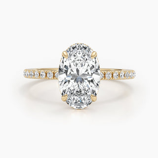 2.67ct Oval G- VS Pave Diamond Engagement Ring