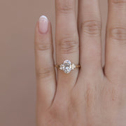 1.41 CT Oval Cut Cluster Moissanite Engagement Ring - Barbara Maison 