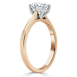 0.75 CT Oval Cut Solitaire Moissanite Engagement Ring - Barbara Maison 