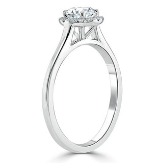 0.75 CT Round Cut Halo Moissanite Engagement Ring - Barbara Maison 