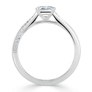 0.75 CT Princess Cut Solitaire Moissanite Engagement Ring - Barbara Maison 