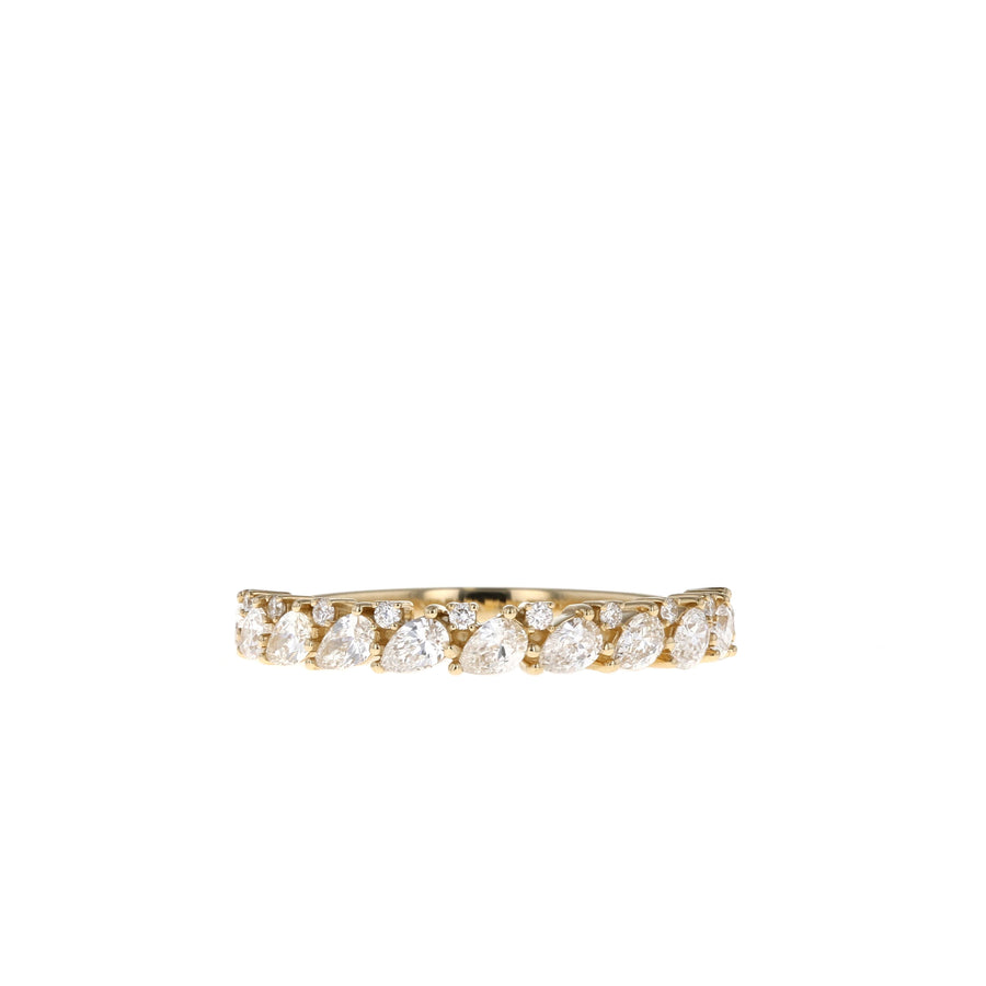 0.55 TCW Round and Marquise Multi Stone Moissanite Wedding Band - Barbara Maison 