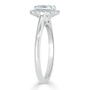 1.0 CT Radiant Cut Halo Moissanite Engagement Ring - Barbara Maison 