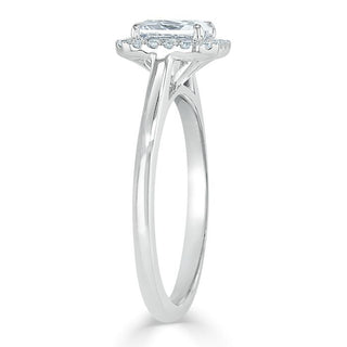 1.0 CT Radiant Cut Halo Moissanite Engagement Ring - Barbara Maison 