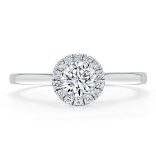 0.75 CT Round Cut Halo Moissanite Engagement Ring - Barbara Maison 