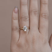 1.33 - 1.93 CT Pear Cut Solitaire Moissanite Engagement Ring - Barbara Maison 